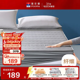 富安娜床垫保护垫纯棉抗菌加厚褥子可水洗床罩防滑床垫保护套蓝1.5米床