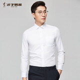 才子（TRIES）【易打理】男装长袖衬衫男春秋休闲轻正装男士商务绅士衬衣男 白色 XL 40(175/92A)