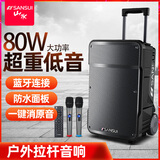 山水（SANSUI）A12 户外K歌专用音响大功率重低音广场舞音响便携智能音箱带麦克风12吋电木吉他民谣乐器音箱