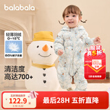 巴拉巴拉童装婴儿连体衣轻薄羽绒服宝宝衣服冬装抱衣爬服男童女童萌趣 白蓝色调-白鸭绒 90 cm-充绒量47g