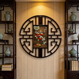 沃皓东阳木雕玉雕画挂件客厅书房玄关背景墙壁装饰走廊电视背景墙挂画 事事如意（直径80厘米）