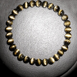 石玥珠宝收藏级6mm金猫眼天然黑曜石手串本命年转运珠水晶手链男女士款