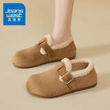 真维斯（Jeanswest）勃肯鞋女加绒加厚2025秋冬新款一脚蹬女鞋全包软底豆豆鞋保暖棉鞋