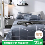 艾薇 A类水洗棉磨毛床单单件  双人家用被单床单 格调时代 230*250cm