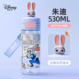 迪士尼（Disney）儿童水杯大容量便携夏季幼儿园Tritan杯子学生上学专用喝水杯运动 朱迪 530ml 【公仔系列直饮杯】