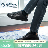 金利来（Goldlion）【春季焕新】男鞋时尚个性板鞋舒适系带休闲鞋55323073901A黑44