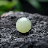 欧梵洛新疆和田玉单珠子8/10/12/14/16/18/20青白玉圆珠散珠玉手链七夕 12mm