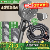 四季沐歌（MICOE）增压淋浴花洒喷头套装 浴室淋浴喷头花洒枪灰手持花洒三件套HS125