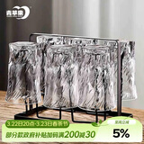 青苹果玻璃水杯架 黑色轻奢不锈钢玻璃杯架 酒杯玻璃杯牛奶杯茶杯杯架