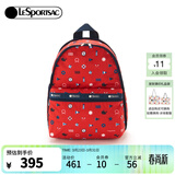 LeSportsac乐播诗包包女包大容量休闲印花双肩包旅行包书包生日礼物 红底几何