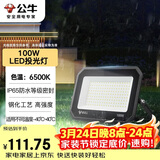 公牛（BULL）LED投光灯户外庭院工厂园林灯露营灯 IP65防水等级100W-6500K白光