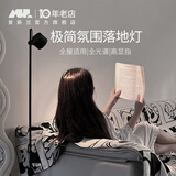 爱斯兰客厅落地灯网红护眼卧室全光谱小红帽氛围灯轻奢极简风沙发立式灯 砂岩黑-12W-自然光（阅读首选）