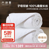 太湖雪 100%桑蚕丝被 二合一子母四季双人被 丝重1+3斤 2.2*2.4m白