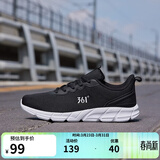 361°运动鞋男春夏季男鞋网面鞋透气轻便休闲男士跑步鞋耐磨鞋子男 乌黑色/361度白-网面2280 40