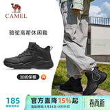 骆驼（CAMEL）加绒女鞋高帮休闲父亲秋冬保暖棉鞋 K24C36L3627 黑色 36