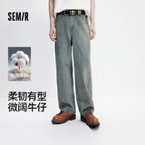 森马（Semir）森柔|牛仔裤男夏季复古纯棉工装裤微阔宽松直筒长裤103325124113