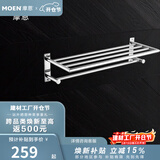 摩恩（MOEN）不锈钢卫生间挂件浴巾架浴室毛巾架纸巾架卫浴置物架浴室五金挂件 不锈钢双层浴巾架60cm