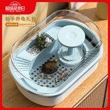 憨憨宠 乌龟缸专用 鱼缸带晒台大号生态养龟缸乌龟爬宠饲养箱养乌龟盆 中号带花洒尊享套餐35*23.5*18CM