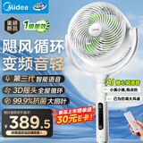 美的（Midea）【语音智能】一级能效直流变频轻音空气循环扇家用卧室换气扇桌面遥控电风扇大风力落地扇GDJ24WYJ