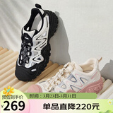 骆驼（CAMEL）丑萌登山鞋女时尚撞色户外休闲鞋 L24S076620 米/银/粉 36