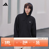 adidas休闲加厚毛圈连帽卫衣套头衫男女秋冬阿迪达斯官方轻运动   黑色   XL