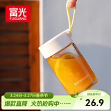 富光清然玻璃杯 高硼硅玻璃水杯子 女生便携牛奶咖啡刻度茶杯330ml