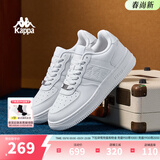 Kappa卡帕男鞋板鞋男春季新款厚底小白鞋子男百搭休闲鞋情侣跑步运动鞋 鹭羽白 35