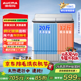 澳柯玛（AUCMA）半自动波轮洗衣机10KG公斤 双缸大容量 双电机除毛宿舍租房家用洗涤脱水甩干机 XPB100-8988S