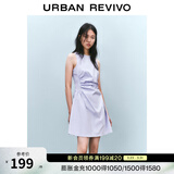UR春季新款女摩登气质褶皱收腰显瘦无袖连衣裙UYY750030 淡紫 M