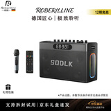 ROBERILLINE德国品牌高端大功率户外K歌音响低音炮电吹管乐器无线蓝牙音箱TWS互联四分频高音质高音量炫彩光效 S1127PLUS【单话筒版】