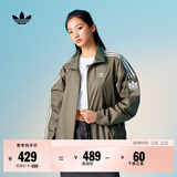 adidas情侣款复古风梭织立领夹克外套男女秋季阿迪达斯官方三叶草   岩层橄榄绿   M