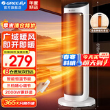 格力（GREE）取暖器家用立式摇头暖风机速热升温电暖器智能恒温节能定时电暖气片客厅卧室遥控热风机暖脚神器 遥控款【珊瑚玉】全面屏速热 NTFH-X6020B