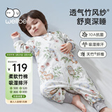 威尔贝鲁（WELLBER）【吸湿排汗】婴幼儿童睡袋1-3岁宝宝前6后4睡衣亲肤春夏 蒲公英L