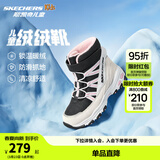 Skechers斯凯奇儿童绒绒靴雪地靴保暖男童棉鞋防寒加绒高帮女童靴660092L 女童/白色/黑色/粉红色/WBPK 36