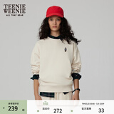 Teenie Weenie小熊秋季简约圆领套头卫衣学院风短款上衣休闲时尚女 乳白色 S (160)