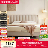 全友家居 现代简约科技布艺床头软包靠背1.8米x2米主卧室家用双人大床