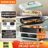 苏泊尔（SUPOR）电火锅 电煮锅电蒸锅 多功能烤鱼烤肉电热锅 火锅专用锅 分体家用电炖锅 多用途料理锅H3423FC862