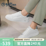 金利来（Goldlion）【春季焕新】男鞋时尚个性板鞋舒适系带休闲鞋55323073920A白44