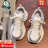 啄木鸟厚底老爹鞋女夏秋季2026年新款鞋子增高百搭小白鞋女休闲运动鞋 白色 35 (225mm)