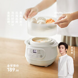 olayks立时 出口原装电炖锅1-2人 电炖盅 小型家用隔水炖燕窝煮粥神器婴儿辅食陶瓷炖汤锅 按键款-带蒸笼 1L 10A DDG00104
