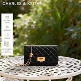 CHARLES&KEITH经典菱格链条小方单肩斜挎包包女包生日礼物CK2-70160131 Black黑色 小包