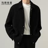 马克华菲（MARK FAIRWHALE）外套男春秋季商务休闲夹克男士上衣服潮轻熟风男装 黑色 XL