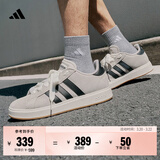 adidas「面包鞋」GRAND COURT BASE 00s休闲低帮板鞋男女阿迪达斯   奇迹矾土棕/黑色/汉玉白   42