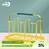 青苹果玻璃杯架子 轻奢金色水杯架 耐热茶杯置物架