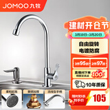 九牧（JOMOO） 龙头厨房水槽龙头洗菜盆精铜单冷单把快开万向旋转厨房水龙头 节水防溅单冷龙头77020