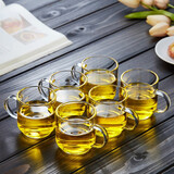 美斯尼 玻璃杯子小茶杯加厚耐热玻璃茶杯品茗杯主人杯功夫茶杯茶道茶具配件 120ml  6只装