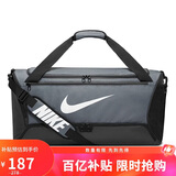 耐克NIKE中性单肩包桶包BRASILIA休闲包DH7710-068铁灰色大号