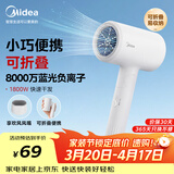 美的（Midea）八千万蓝光负离子护发电吹风 折叠便携吹风机 大功率快干家用吹风筒FZ101(LN)1800W 节日/生日礼物