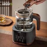 格丽思（GREENIS）煮茶壶养生壶纯钛喷淋式加热煮茶器一体式烧水壶蒸茶壶办公室蒸茶 深灰喷淋式礼盒装+直筒+喷淋1.3L