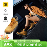 卡特（CAT）经典大黄靴马丁靴女鞋轻户外牛皮防泼水增高短筒靴P312082 女士 37